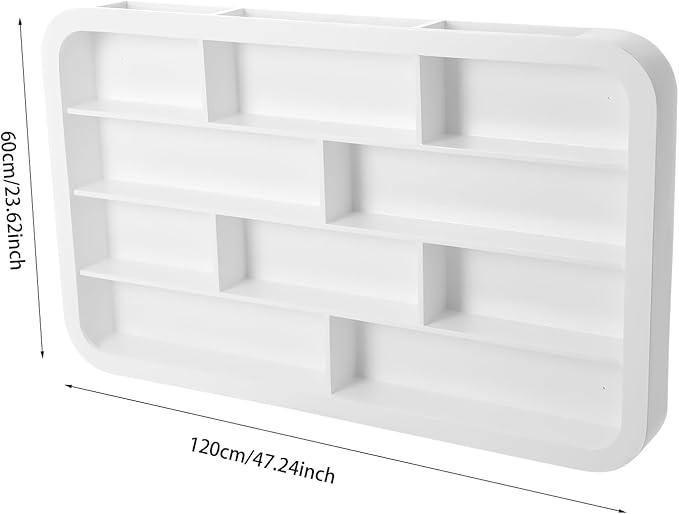 Wall-Mounted Nail Polish Organizer Rack - 4 Tier 10 Cube Floating Nail Polish Shelves, Makeup & Beauty Essentials Storage - Multi-Purpose Display Holder for Home Spa & Nail Studio - 47.24in