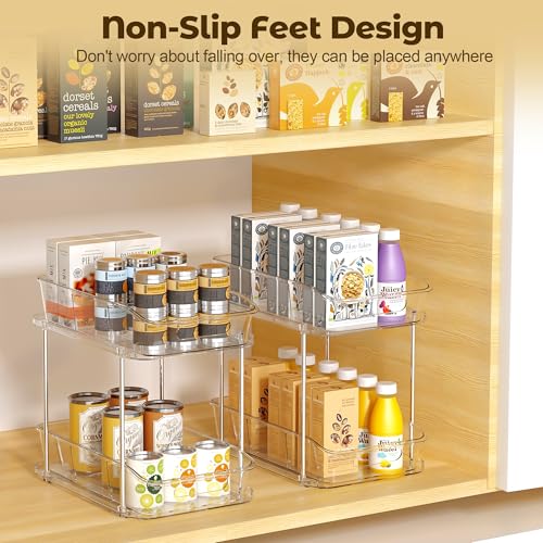 incostar 2 Tier Pull-Out Organizer for Bathroom Kitchen, Under Sink Storage with Dividers, Ideal for Cabinet, Cupboard Organization, Slide-Out Clear Storage, 1 Pack - style: 1 Pack 2Tier
