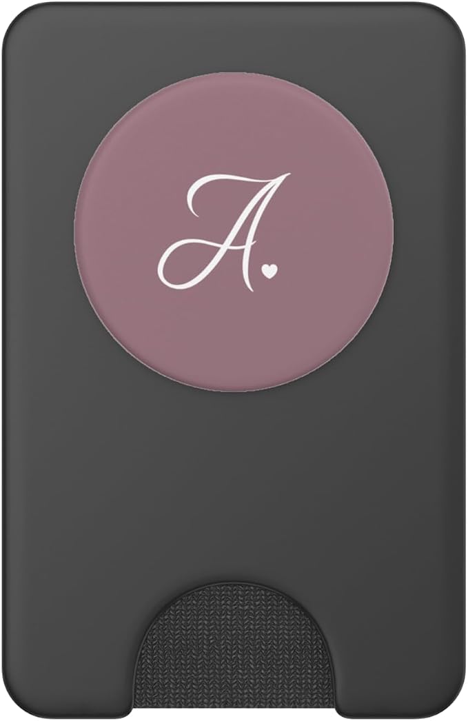 Mauve Cute Letter A Initial Heart Monogram PopSockets Adhesive PopGrip