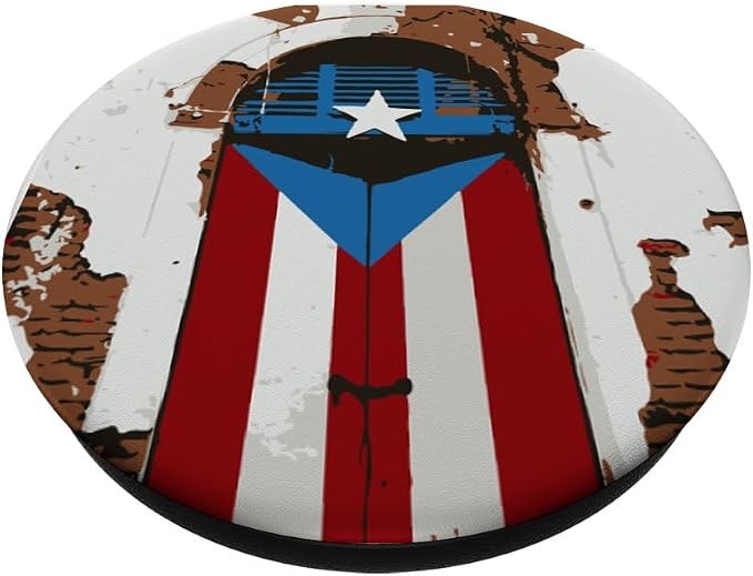 Puerto Rico Flag on Door PopSockets Adhesive PopGrip