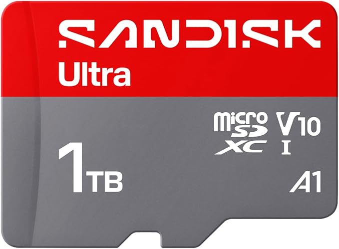 SANDISK 1TB Ultra microSD UHS-I Card - Up to 195MB/s Read Speed, Full HD Video, V10, U1, C10, A2 - SDSQUJQ-1T00-GZ6MA