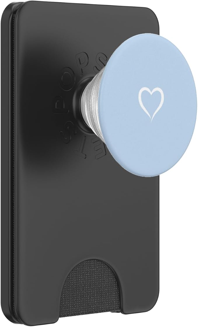 Baby Blue / Pastel Blue Hand Drawn Heart Love Minimalist PopSockets Swappable PopGrip