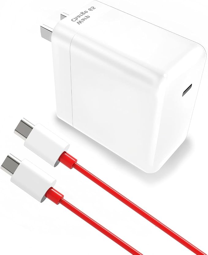 65W Warp Charger Replacement for OnePlus for OnePlus 13/12R/12/11/10/Nord 2 5G/9 Pro/9RT/9/9R/8T/Realme 10V 6.5A Fast Charging Adapter with 5.0ft USB-C Cable
