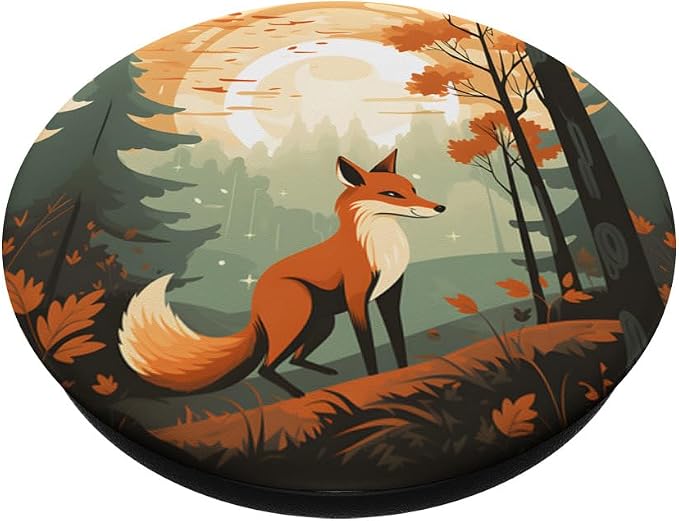 Retro Fox in an Autumn Forest PopSockets Adhesive PopGrip