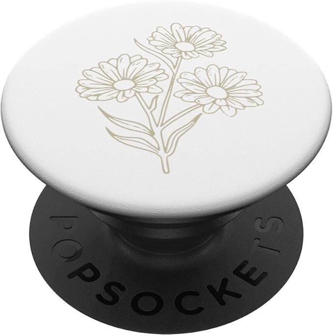 Beige White Daisy PopSockets Adhesive PopGrip