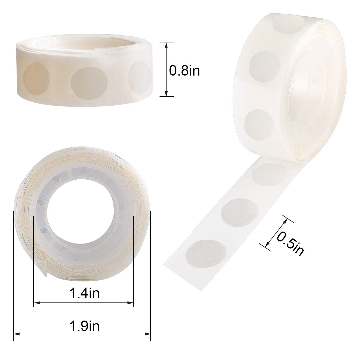 gegemaoyi 1000Pcs Clear Glue Dots Double Sided Adhesive Points for Balloons Craft Decor