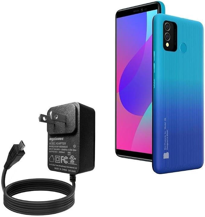 BoxWave Charger Compatible with BLU J9L - Wall Charger Direct (15W) Rapid Charge Your Device with Built-in 3ft Cable
