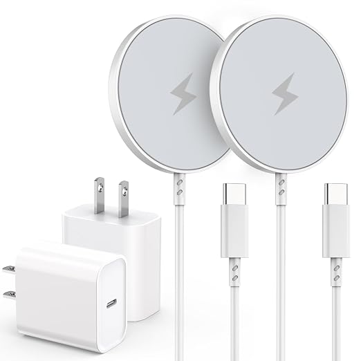 Magnetic Wireless Charger for iPhone 2Pack 6FT [Apple MFi Certified]Mag-Safe Charger Cable Wireless Magnetic Charging Cord with USB C Fast Charging Block for iPhone Air/17/17 Pro/17 Promax/16/16Plus