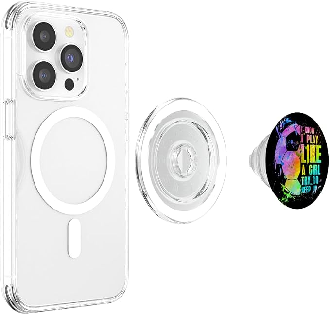 I Know i play like a girl try to keep up soccer player PopSockets Adhesive PopGrip