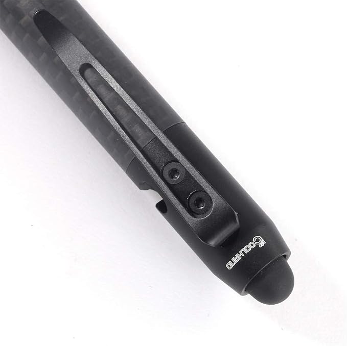 Cool Hand 4.9'' Brass Bolt Action Pen with Retractable Stylus Tip | for Any Touch Screen Ballpoint Ink Refillable Compact Size Skelton Out Deep Pocket Clip (Brass)