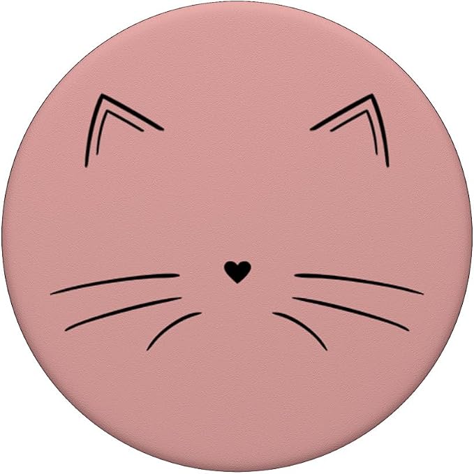 Black Cat Face Rose PopSockets Adhesive PopGrip