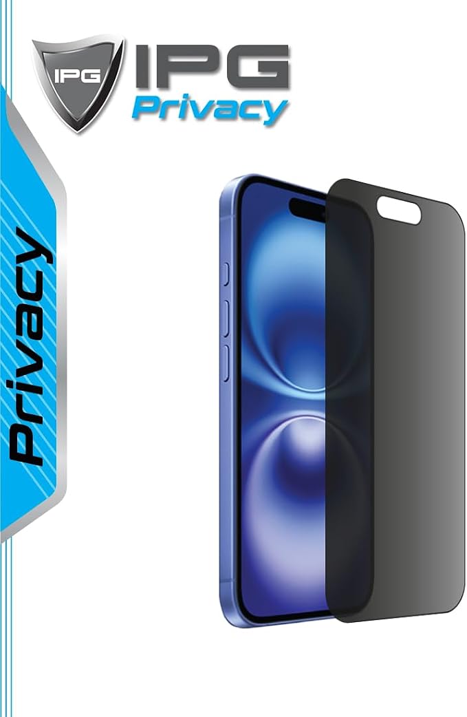 IPG Privacy Made for iPhone Anti-Spy Screen Protector Prevents Side Viewing Smooth Touch Anti-Fingerprint Ultra Responsive Matte Finish (iPhone 16 Pro Max)