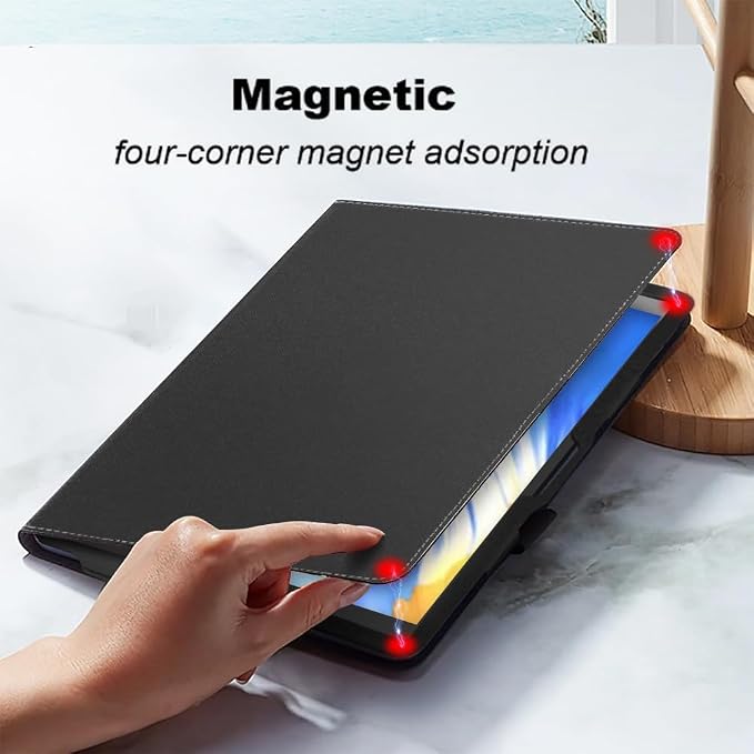 for TCL TAB 10 NXTPAPER 5G 10.4 Inch Tablet CasePU Leather Slim Cover Soft Back Shell Folding Multi-Viewing Angles Stand for TCL TAB 10 NXTPAPER 5G 10.4 Inch Model 9199S Tablet (Black)