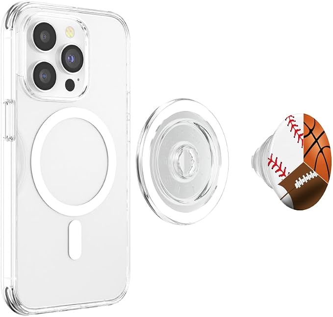 Split Football Baseball Basketball Sports Themed PopSockets PopGrip: Swappable Grip for Phones &amp Tablets