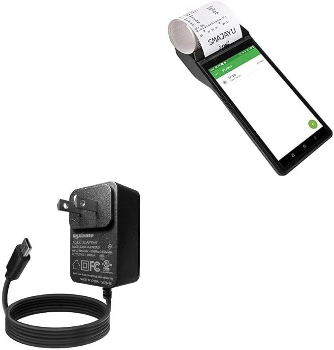 BoxWave Charger Compatible with SMAJAYU Android 10 Handheld POS (FP7900) - Wall Charger Direct (15W) Rapid Charge Your Device with Built-in 3ft Cable