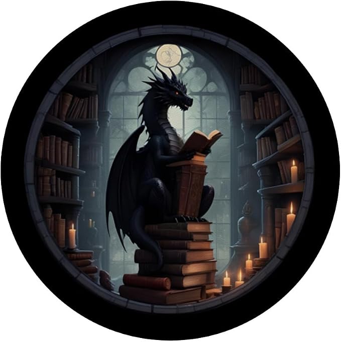 Librarian Dragon Gothic Goth Book Reading Lover PopSockets Adhesive PopGrip