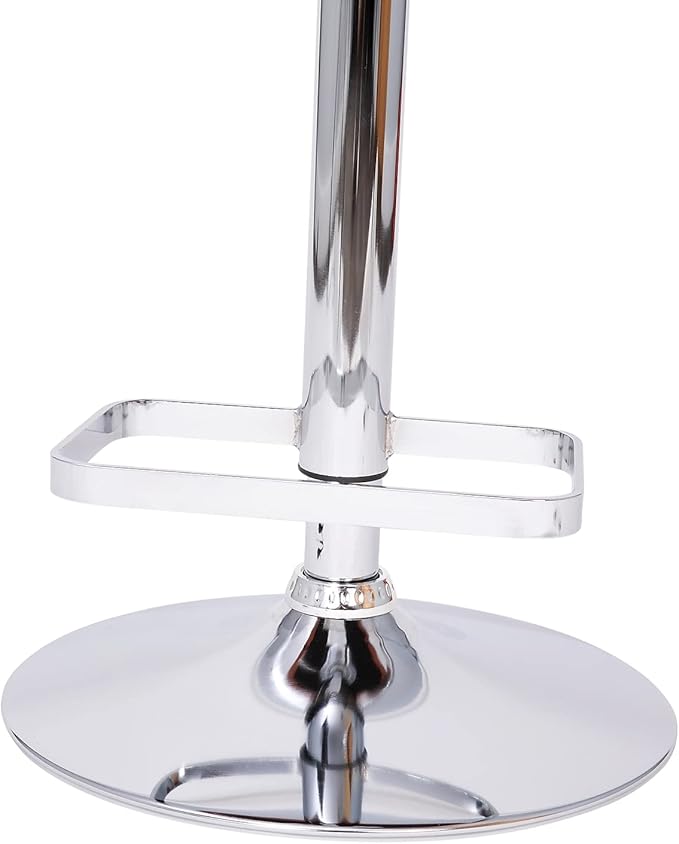 Flash Furniture Erik Comfortable & Stylish Contemporary Barstool with Rounded Mid-Back and Foot Rest, Adjustable Height - Cognac Vinyl with Chrome Base