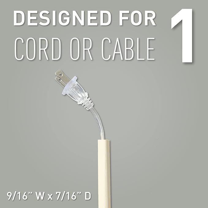Legrand Wiremold C7 Cordmate Inside Elbow Elbow Cord Cover, Organizer for Wall, Holds 1 Cord or Cable, Ivory (1 Pack)