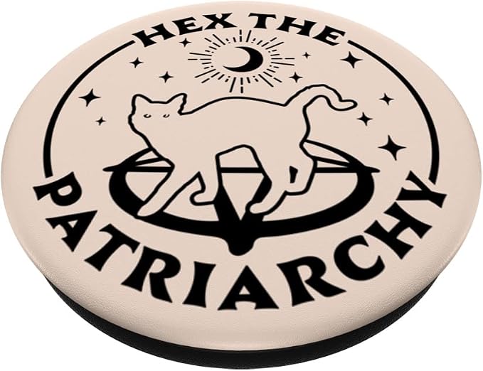 Hex The Patriarchy Feminist Witch Halloween Cat Gothic Goth PopSockets Swappable PopGrip