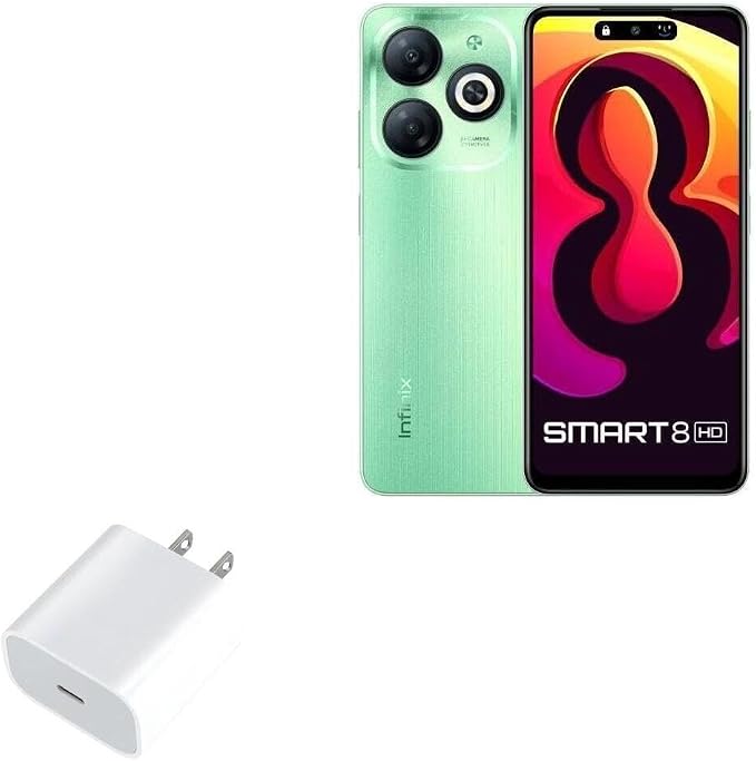BoxWave Charger Compatible with Infinix Smart 8 - PD GAN miniCube (30W) 30W Tiny PD GAN Type-C Wall Charger - Winter White