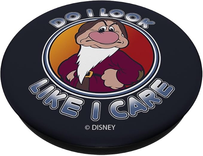 Disney Snow White Dwarf Grumpy Do I Look Like I Care PopSockets Adhesive PopGrip