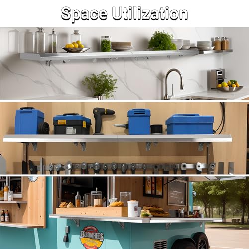 Folding Concession Shelf 12" x 72", Spliced Style Drop Down Concession Serving Window, Stainless Steel Folding Shelf Serving Food Shelf for Windows - size: 12" x 72"