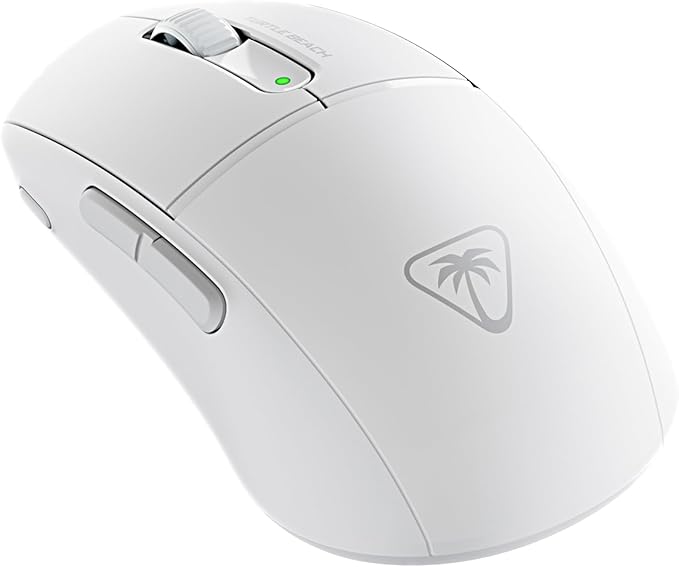 Turtle Beach Burst II Air Wireless Gaming Mouse - 47g Ultra Lightweight, Optical Switches, 26000 DPI Optical Sensor, 120-hour Rechargeable Battery, Symmetrical Design, Bluetooth, USB-C Cable – White