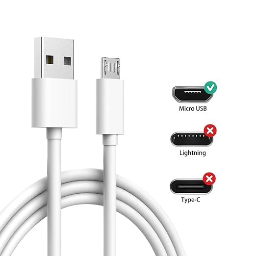 3-Pack 10 FT Cable Replacement for Ring Indoor Cam - USB-A to Micro USB Charger Cord White