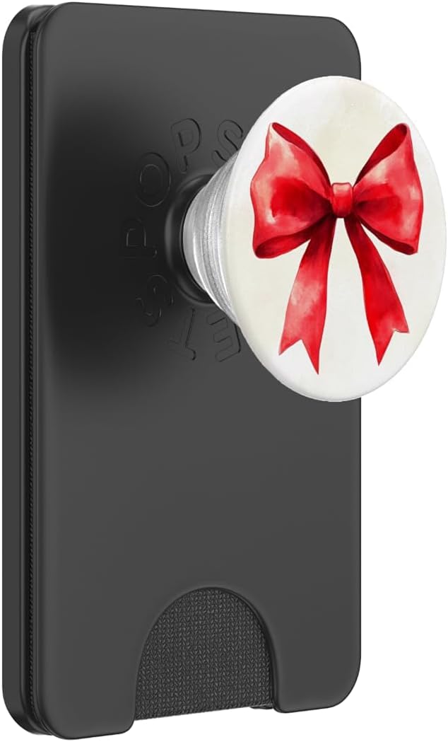 Girly Bow in Watercolour Coquette Aesthetic Red Bow PopSockets PopGrip for MagSafe