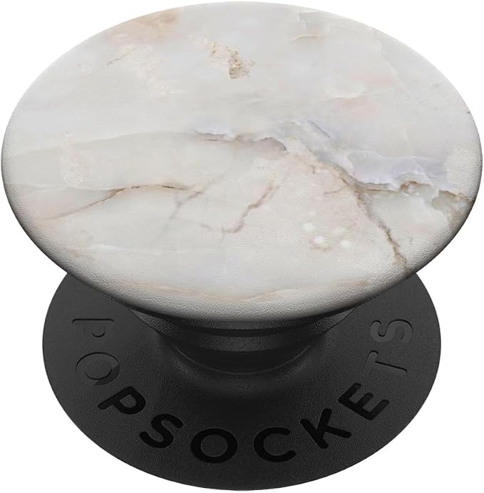 Cream White with Taupe Brown Veins PopSockets Adhesive PopGrip