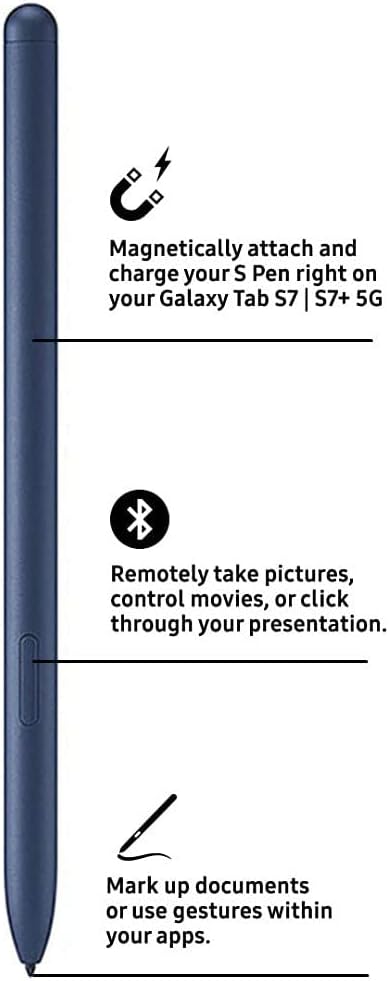 Galaxy Tab S7 S Pen (WithBluetooth) Replacement for Samsung Galaxy Tab S7 I S7+ 5G All Versions Stylus Pen with Tips (Black)