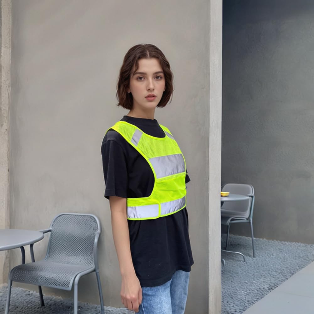 IDOU Reflective Running Safety Vest, High Visibility for Walking Cycling L