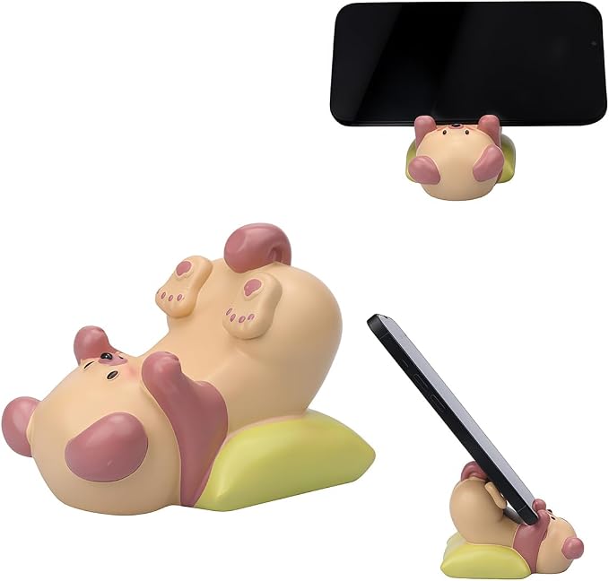 Cute Dog Phone Stand Multi-Purpose Resin Phone Holder Desk Decor for Home Office Bedroom