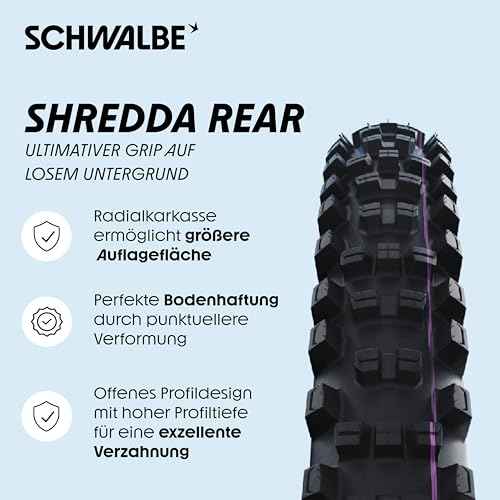 Schwalbe Shredda Rear Tire - 27.5 x 2.50, Tubeless, Folding, Black, Evolution Line, Gravity Pro, Addix Ultra Soft
