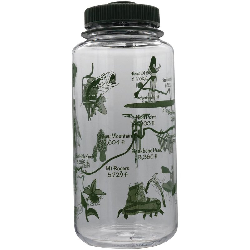 Nalgene 32 oz Wide Mouth Water Bottle | BPA-Free, Durable & Leak Proof- Geographical Bottle Design, East Coast Clear