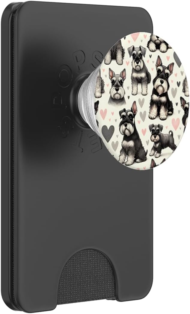 Beautiful Dogs Pattern Miniature Schnauzer Dog PopSockets PopGrip for MagSafe