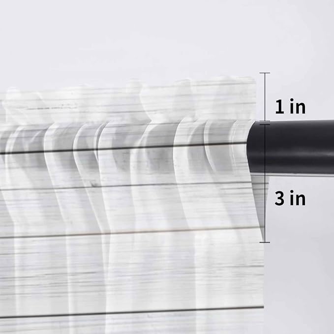 Farmhouse Sheer Valance Curtains, Summer Blue Car