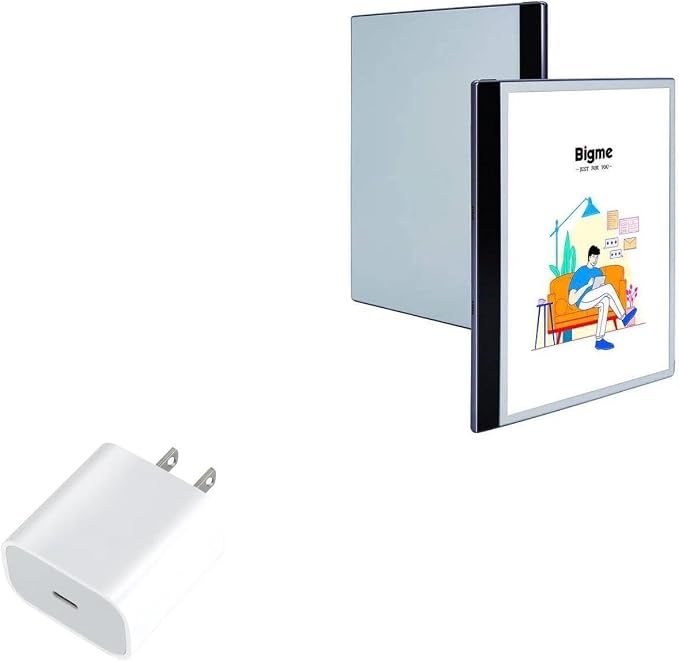 BoxWave Charger Compatible with Bigme Galy (8 in) - PD GAN miniCube (30W) 30W Tiny PD GAN Type-C Wall Charger - Winter White