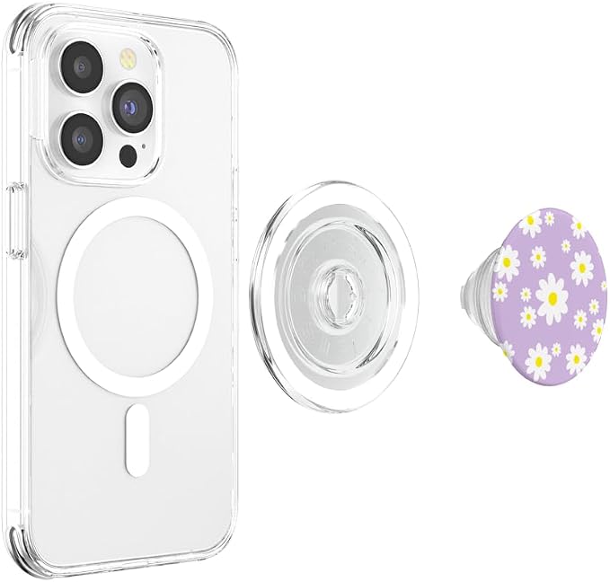 Purple Daisy Flower Cute Spring Floral Lavender Lilac Leaf PopSockets Adhesive PopGrip