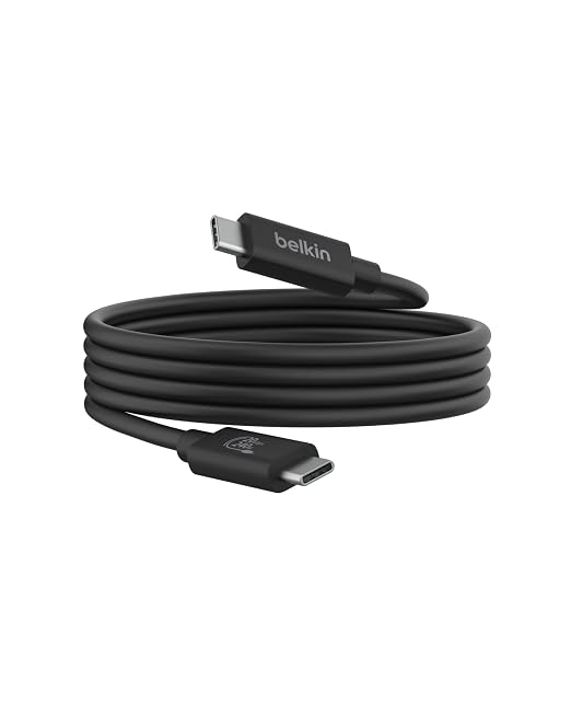 Belkin Connect USB4 Cable (6.6ft/2M Power Cable) USB-C to USB-C Cable w/ 240W Power Delivery + 20Gbps - USB4 Compliant Power Cable Compatible with MacBook Windows Chromebook &amp More