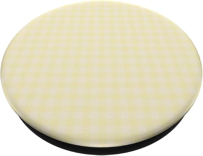 Butter Yellow Gingham Pattern Cute Plaid Aesthetic PopSockets Adhesive PopGrip