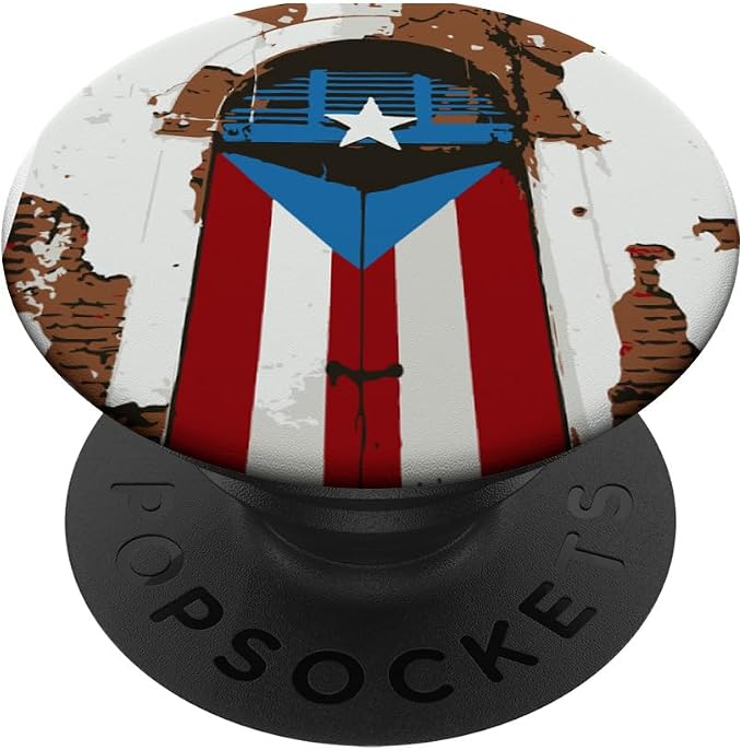 Puerto Rico Flag on Door PopSockets Adhesive PopGrip