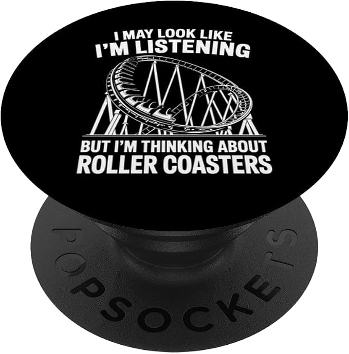 Funny Roller Coaster Art for Men Women Roller Coaster Lover PopSockets PopGrip for MagSafe