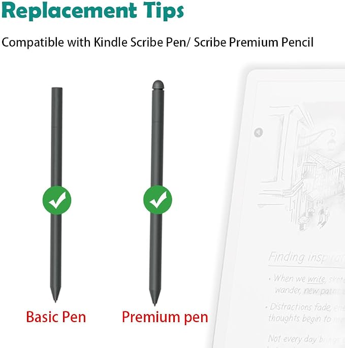 20 PCS Replacement Tips Compatible with Kindle Scribe Premium Pen | These pen tips increase friction20 PCS Black Pencil NibsProvide a tool for replacing pen tips