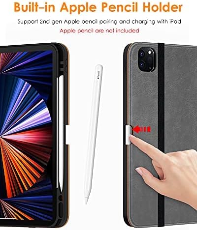 DTTO Case for iPad Pro 11 Inch 4th / 3rd / 2nd / 1st Generation 2022/2021/2020/2018Premium PU Leather Folio Stand Cover with Hand Strap Auto Wake/SleepMultiple Viewing Angles Black