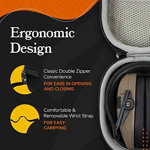 Walkers XCEL 500BT Digital Electronic Muff with Voice Clarity and Bluetooth with Shooting Hearing Protection Case Bundle (2 Items)