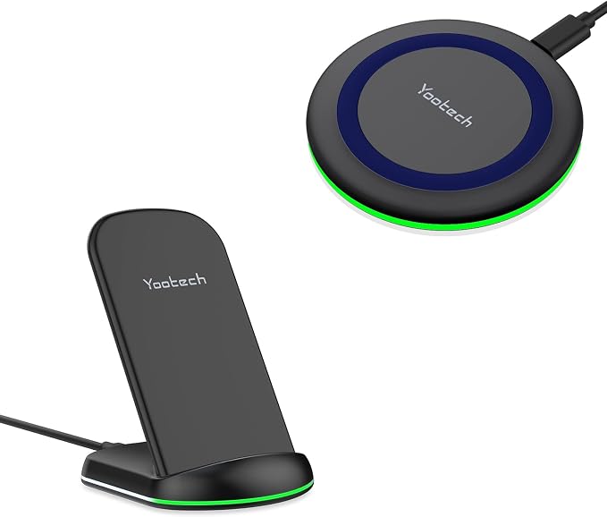 [2 Pack] Wireless Charging Pad Stand Bundle