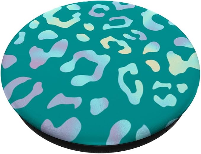 Rainbow Leopard Cheetah Teal PopSockets Adhesive PopGrip