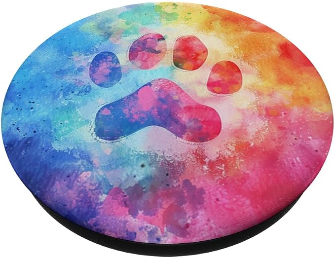 Colorful Dog Paw Print PopSockets PopGrip for MagSafe