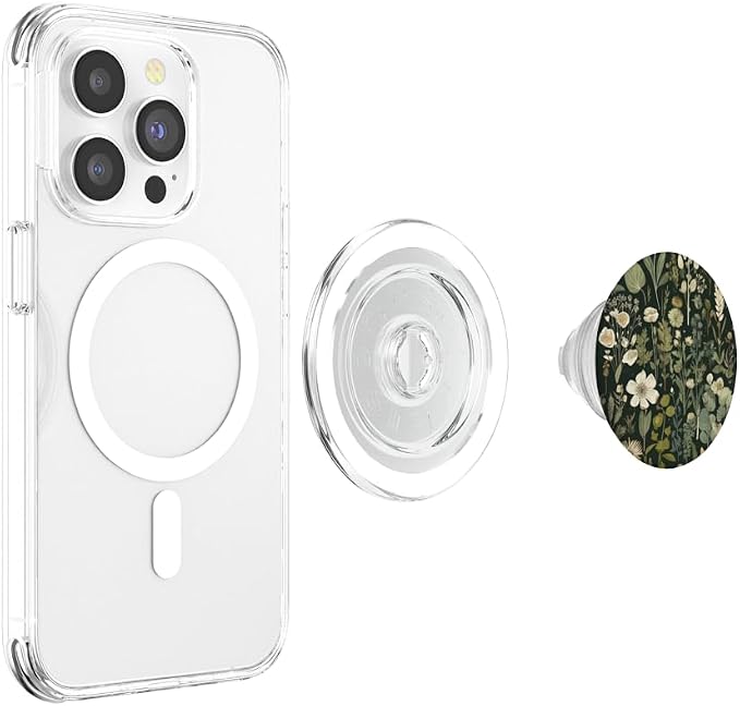 Olive Green Boho Botanical Wildflowers PopSockets Adhesive PopGrip